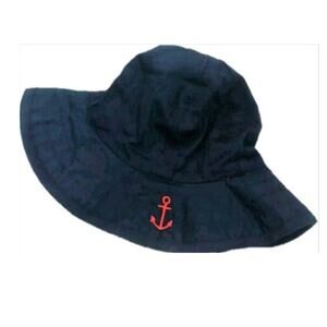 PB Kids Baby Sun Hat 3-6 Mo Reversible Red Blue Boat Anchor Pool Beach Vacation